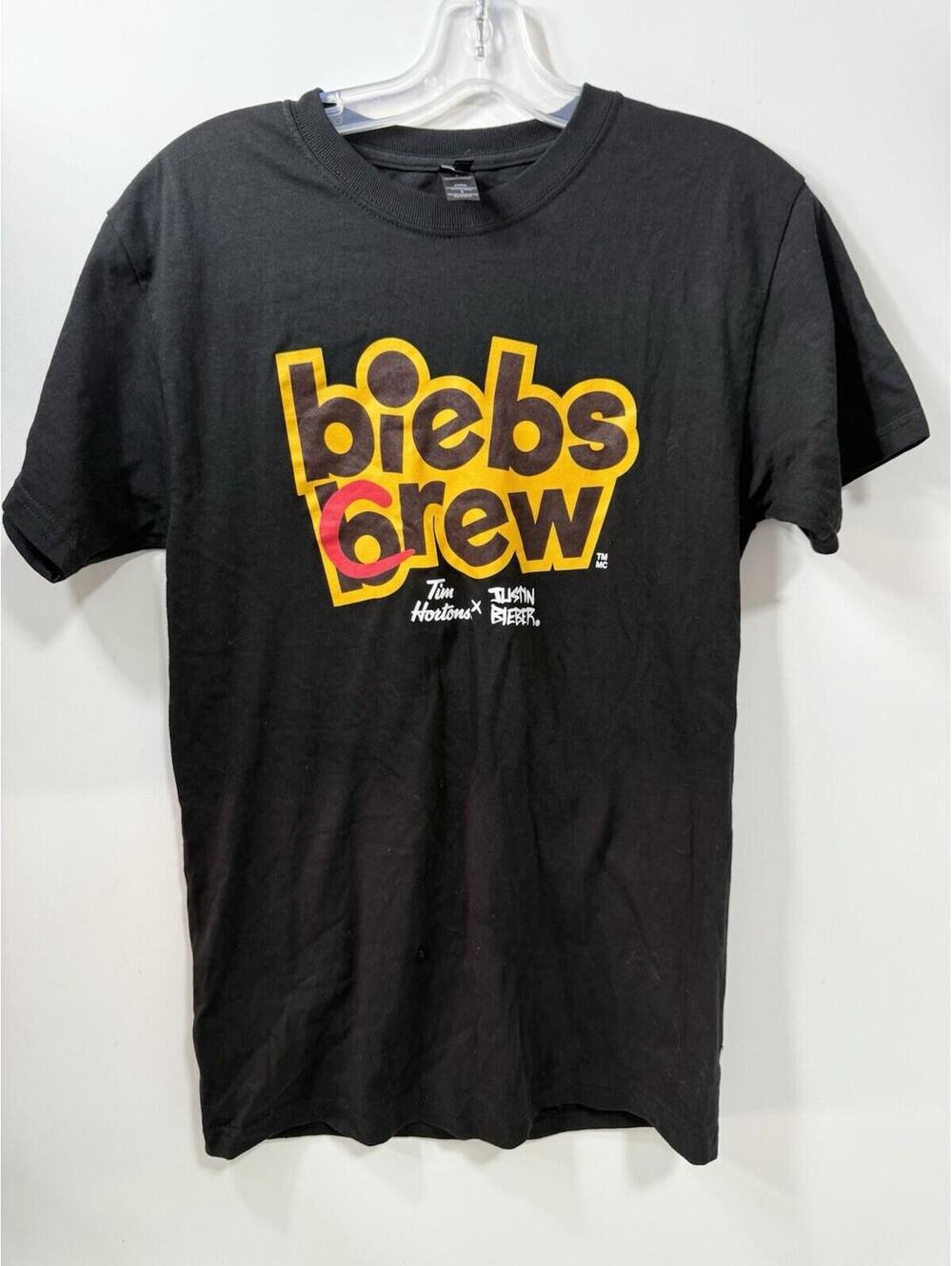 Justin Bieber x Tim Hortons Biebs Brew Crew Coffee TShirt Small